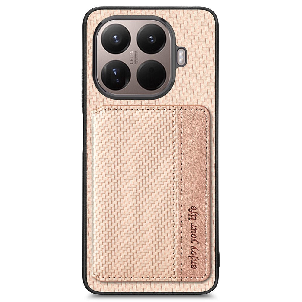 For Xiaomi 17T Pro Case RFID Blocking Carbon Fiber Leather Phone Back Cover with Card Holder