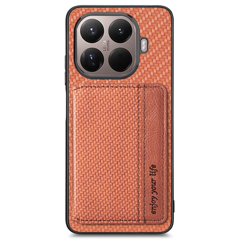 For Xiaomi 17T Pro Case RFID Blocking Carbon Fiber Leather Phone Back Cover with Card Holder