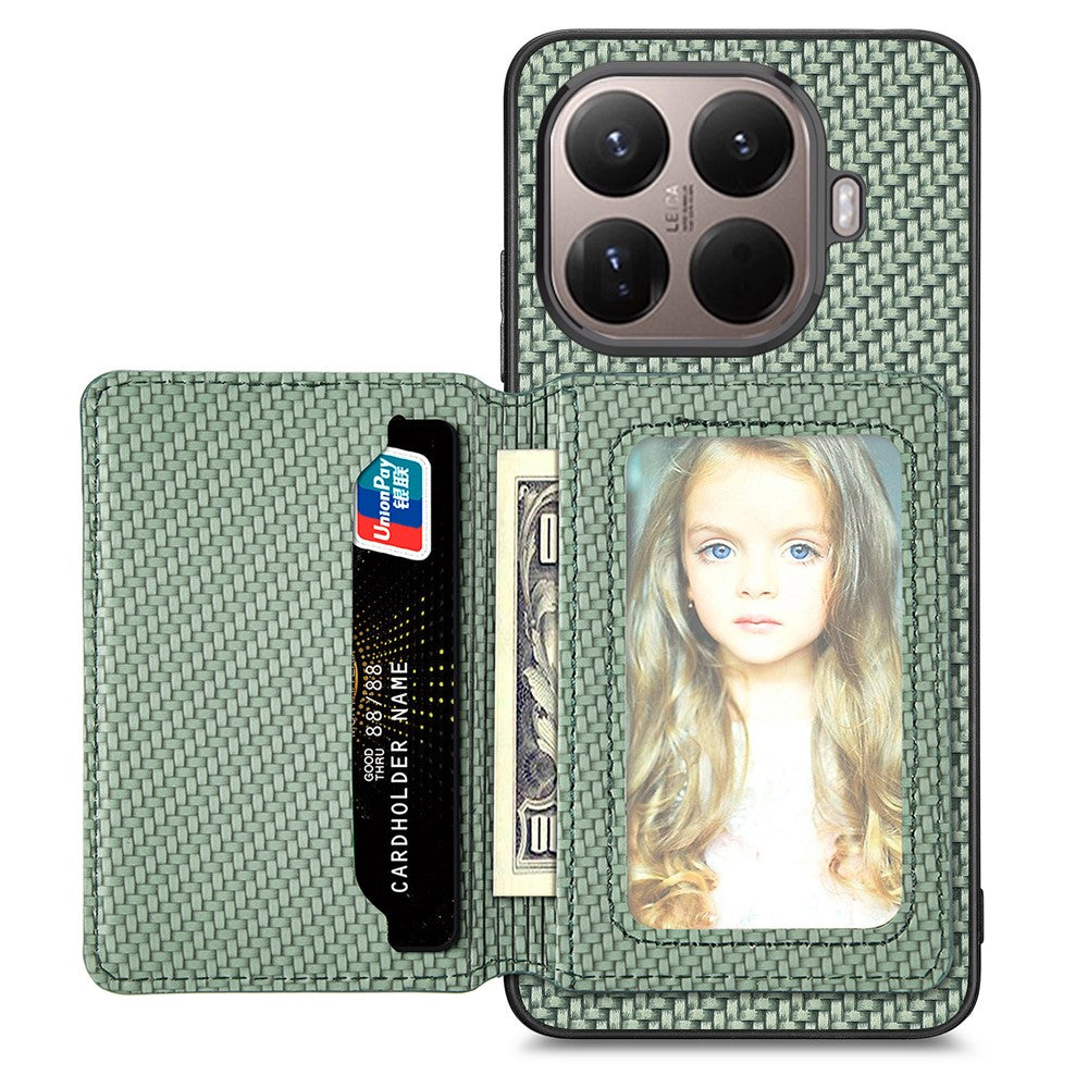 For Xiaomi 17T Case RFID Blocking Carbon Fiber Leather Phone Back Cover with Card Holder