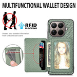 For Xiaomi 17T Case RFID Blocking Carbon Fiber Leather Phone Back Cover with Card Holder
