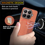 For Xiaomi 17T Case RFID Blocking Carbon Fiber Leather Phone Back Cover with Card Holder