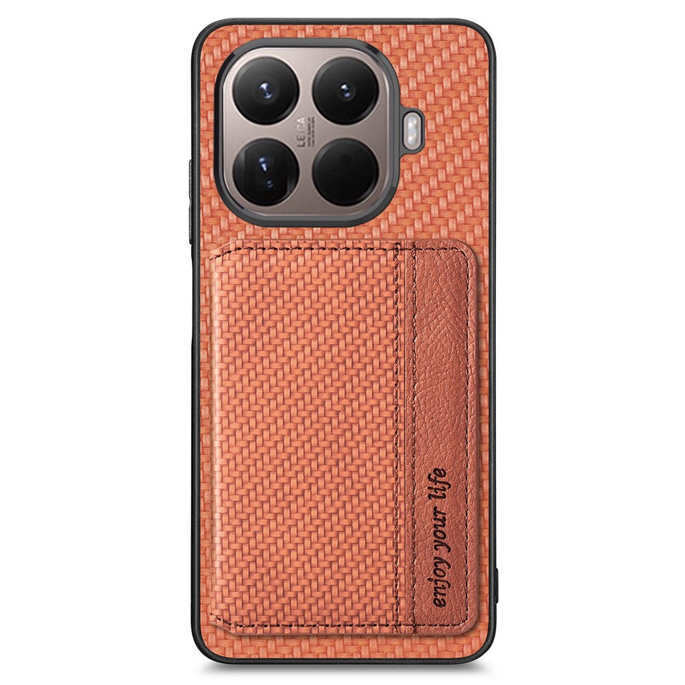 For Xiaomi 17T Case RFID Blocking Carbon Fiber Leather Phone Back Cover with Card Holder