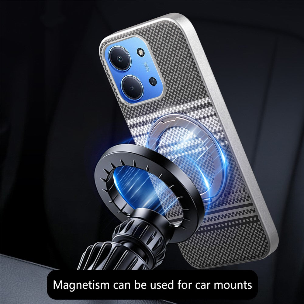 Xiaomi Redmi 15C 4G (EU) (173 mm) / 15C 5G (EU) (173 mm), magnetisk stativcover i PU-læder + PC + TPU-mobilcover