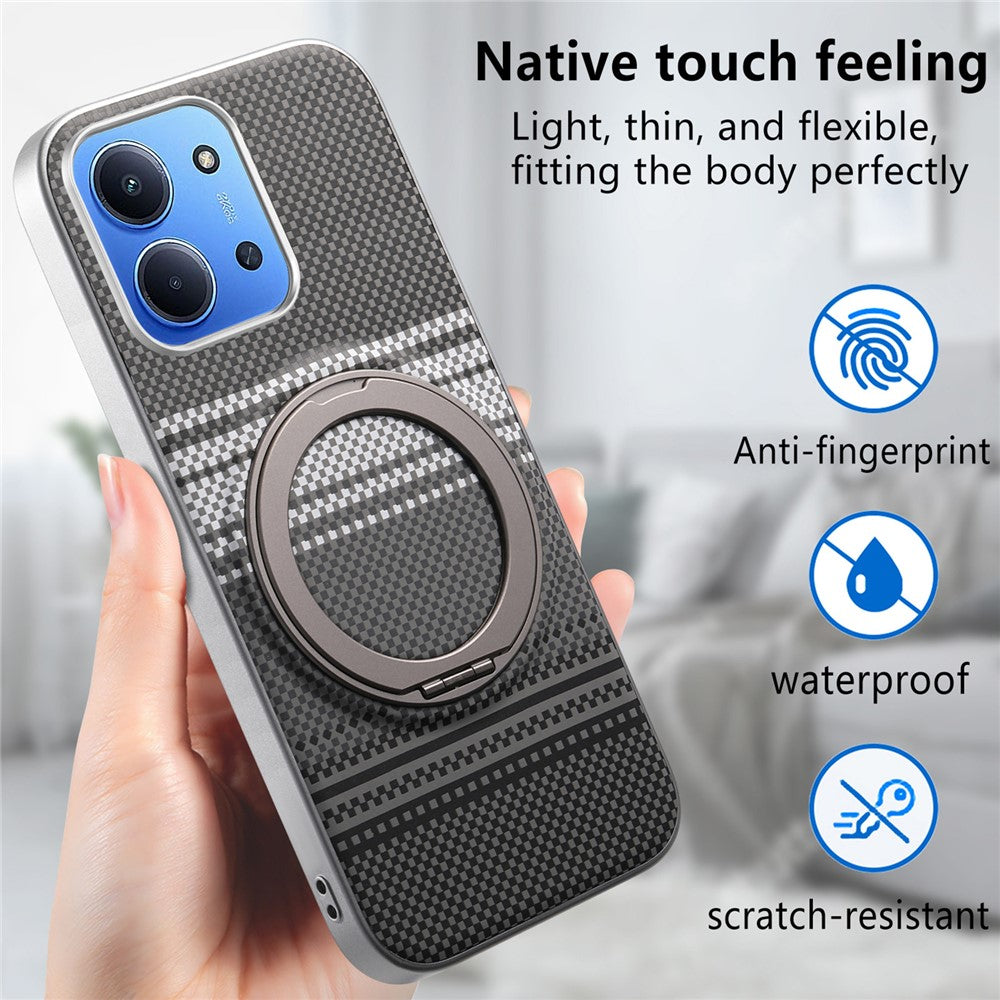 Xiaomi Redmi 15C 4G (EU) (173 mm) / 15C 5G (EU) (173 mm), magnetisk stativcover i PU-læder + PC + TPU-mobilcover