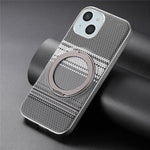 For iPhone 14 Case Magnetic Kickstand PU Leather + PC + TPU Gradient Phone Cover