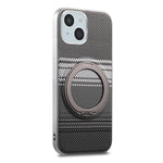 For iPhone 15 Case Magnetic Kickstand PU Leather + PC + TPU Gradient Phone Cover