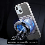 For iPhone 15 Case Magnetic Kickstand PU Leather + PC + TPU Gradient Phone Cover