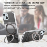 For iPhone 15 Case Magnetic Kickstand PU Leather + PC + TPU Gradient Phone Cover