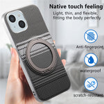 For iPhone 15 Case Magnetic Kickstand PU Leather + PC + TPU Gradient Phone Cover
