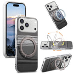 For iPhone 17 Pro Max Case Magnetic Kickstand PU Leather + PC + TPU Gradient Phone Cover
