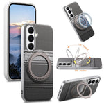 Til Samsung Galaxy S25+ / S24+ etui Magnetisk støtteben PU læder + PC + TPU Gradient telefoncover