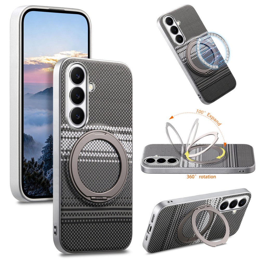Til Samsung Galaxy S25+ / S24+ etui Magnetisk støtteben PU læder + PC + TPU Gradient telefoncover