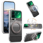 For Xiaomi 17 Pro Case Magnetic Kickstand PU Leather + PC + TPU Gradient Phone Cover