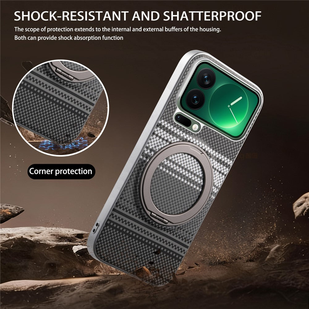 For Xiaomi 17 Pro Case Magnetic Kickstand PU Leather + PC + TPU Gradient Phone Cover