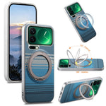For Xiaomi 17 Pro Case Magnetic Kickstand PU Leather + PC + TPU Gradient Phone Cover