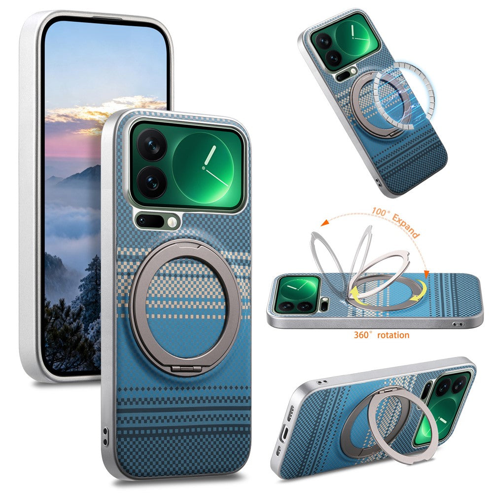 For Xiaomi 17 Pro Case Magnetic Kickstand PU Leather + PC + TPU Gradient Phone Cover