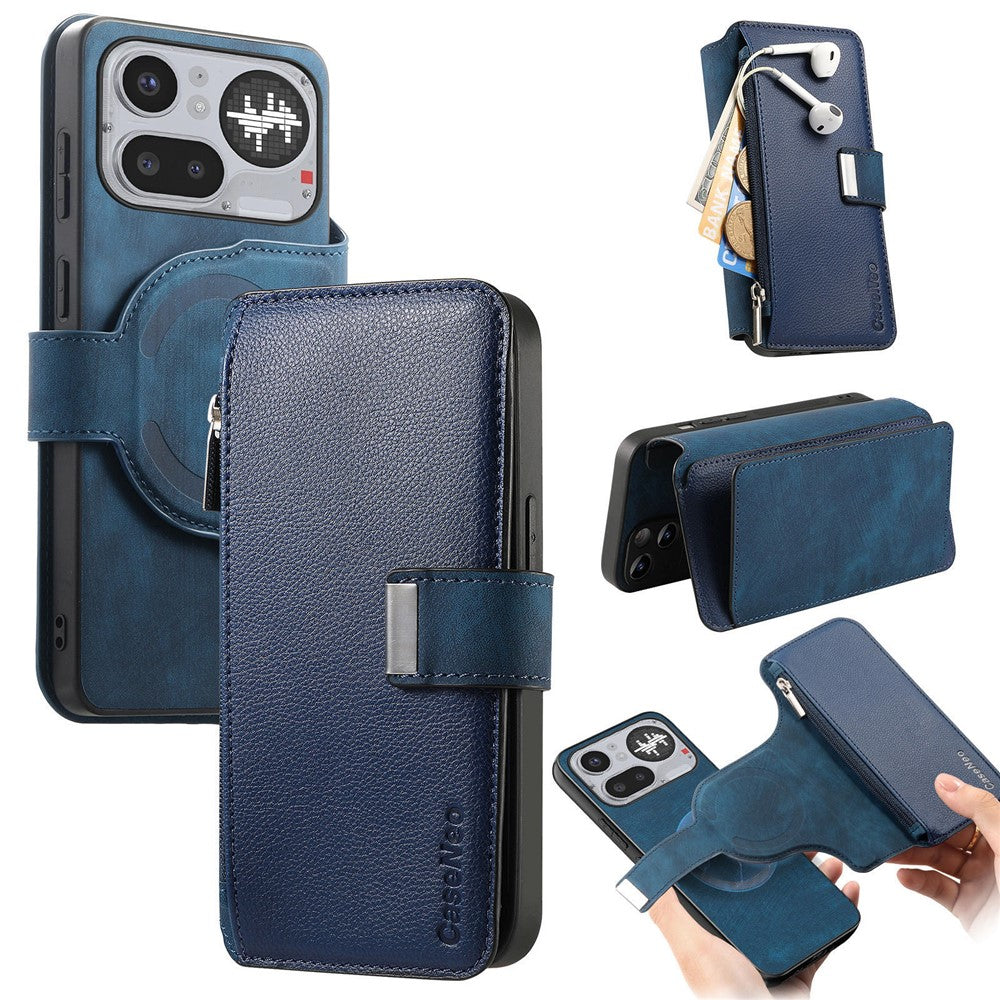 CASENEO MW-02 til Nothing Phone (4a) Pro etui Aftageligt magnetisk læder flip cover
