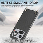 For Nothing Phone (4a) Pro Case Carbon Fiber Texture Hybrid Phone Back Cover with Adjustable Strap