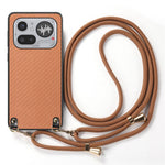 For Nothing Phone (4a) Pro Case Carbon Fiber Texture Hybrid Phone Back Cover with Adjustable Strap