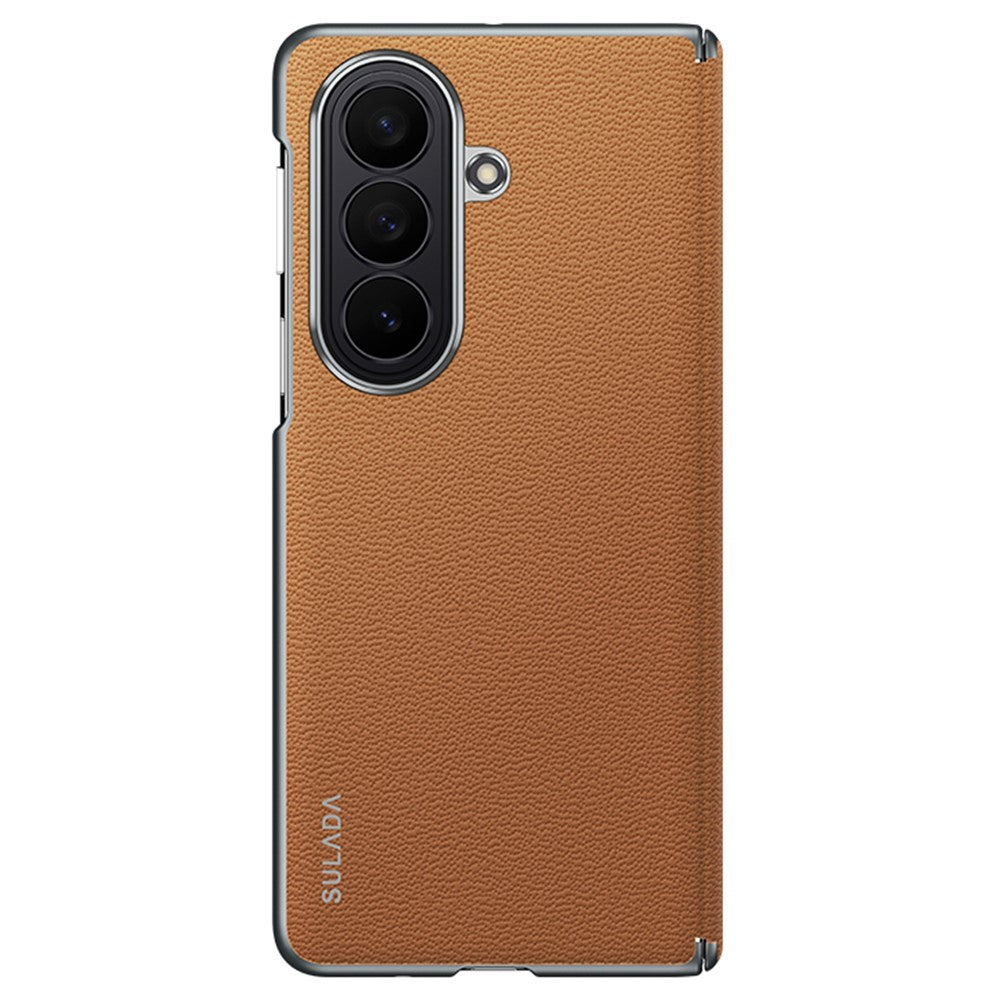 SULADA For Samsung Galaxy Z Fold8 Ultra Case Genuine Cow Leather Frameless Phone Back Cover