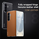 SULADA For Samsung Galaxy Z Fold8 Ultra Case Genuine Cow Leather Frameless Phone Back Cover