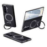 SULADA For Samsung	Galaxy Z Fold8 Ultra Magnetic Case Kickstand PU + PC Phone Cover Carbon Fiber Texture
