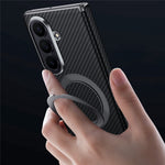 SULADA For Samsung	Galaxy Z Fold8 Ultra Magnetic Case Kickstand PU + PC Phone Cover Carbon Fiber Texture