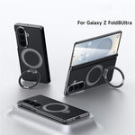 SULADA For Samsung	Galaxy Z Fold8 Ultra Magnetic Case Kickstand PU + PC Phone Cover Carbon Fiber Texture