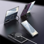 SULADA For Samsung	Galaxy Z Fold8 Ultra Magnetic Case Kickstand PU + PC Phone Cover Carbon Fiber Texture