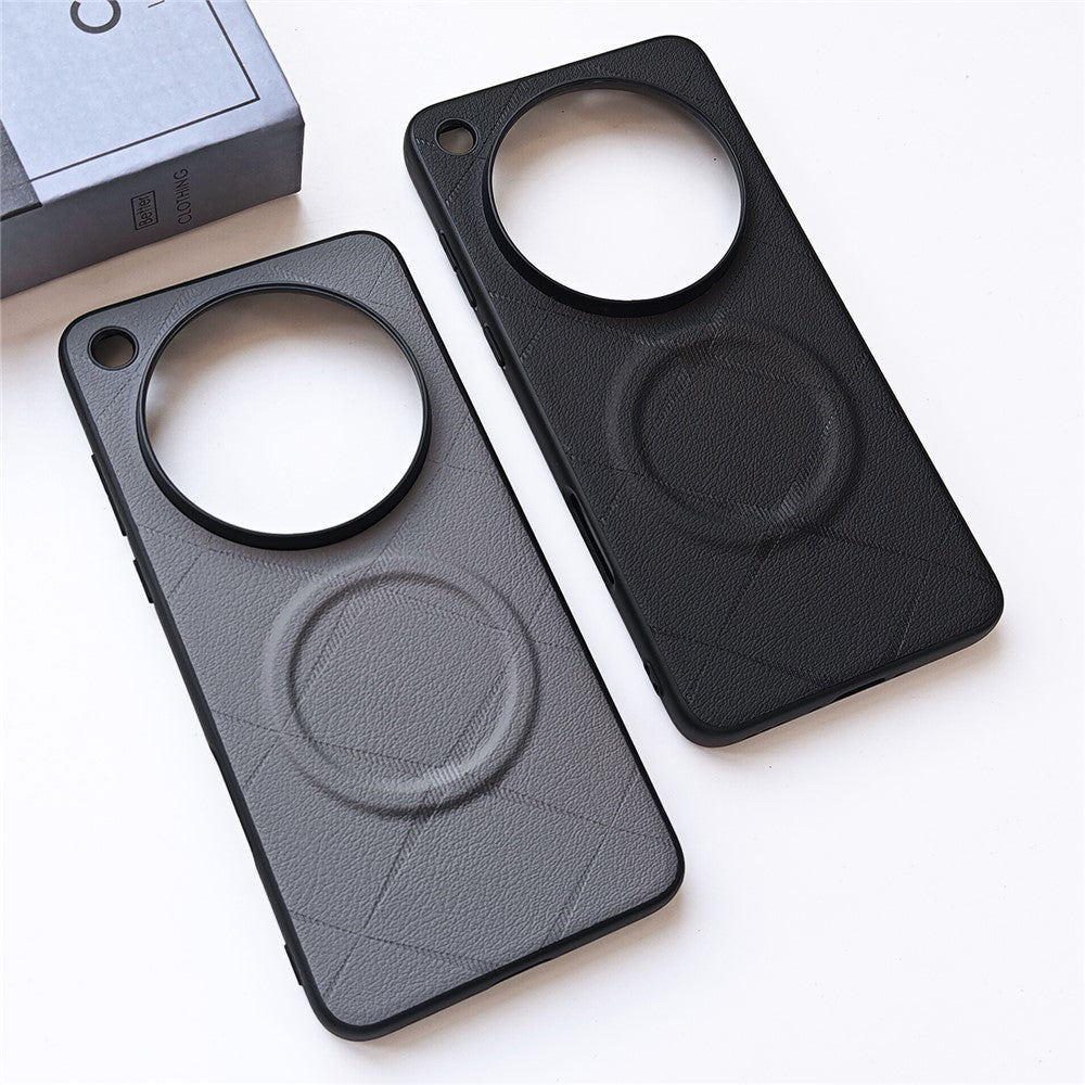For Oppo Find X9 Ultra 5G Magnetic Case X-Patterned TPU PU Leather PC Anti-Drop Phone Cover