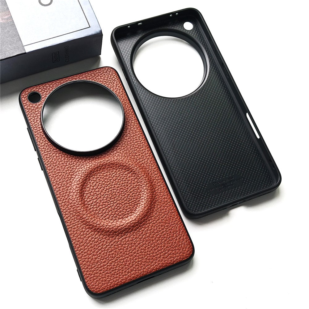 For Oppo Find X9 Ultra 5G Magnetic Case Litchi Texture PU Leather Coated PC + TPU Protective Phone Cover