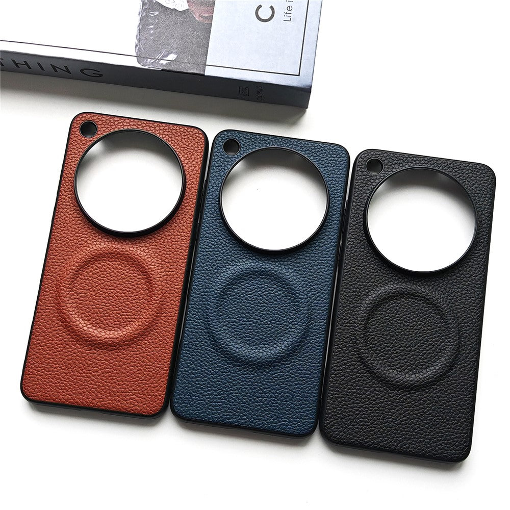For Oppo Find X9 Ultra 5G Magnetic Case Litchi Texture PU Leather Coated PC + TPU Protective Phone Cover