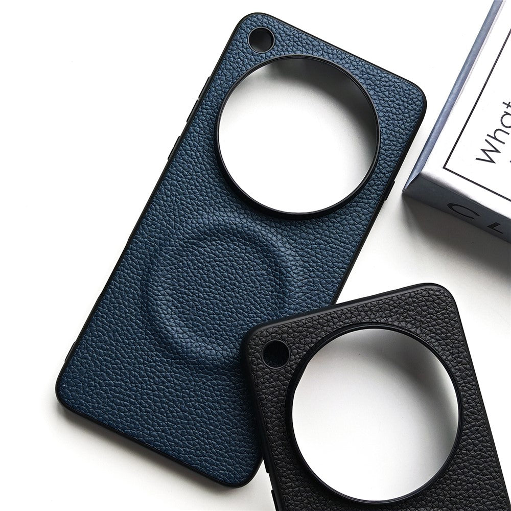 For Oppo Find X9 Ultra 5G Magnetic Case Litchi Texture PU Leather Coated PC + TPU Protective Phone Cover