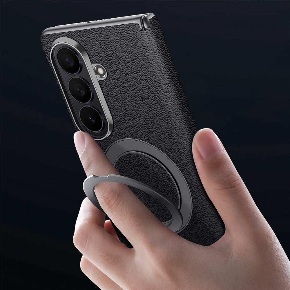 Til Samsung Galaxy Z Fold7 5G Magnetisk Etui Ægte Koskind + PC Støtteben Telefoncover