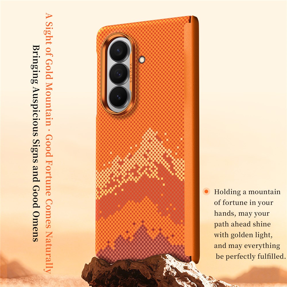 SULADA for Samsung Galaxy Z Fold8 Ultra Magnetic Case Golden Mountain Pattern Skin-Feel Hard PC Slim Phone Cover