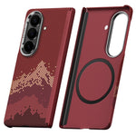 SULADA for Samsung Galaxy Z Fold7 5G Magnetic Case Golden Mountain Pattern Skin-Feel Hard PC Slim Phone Cover