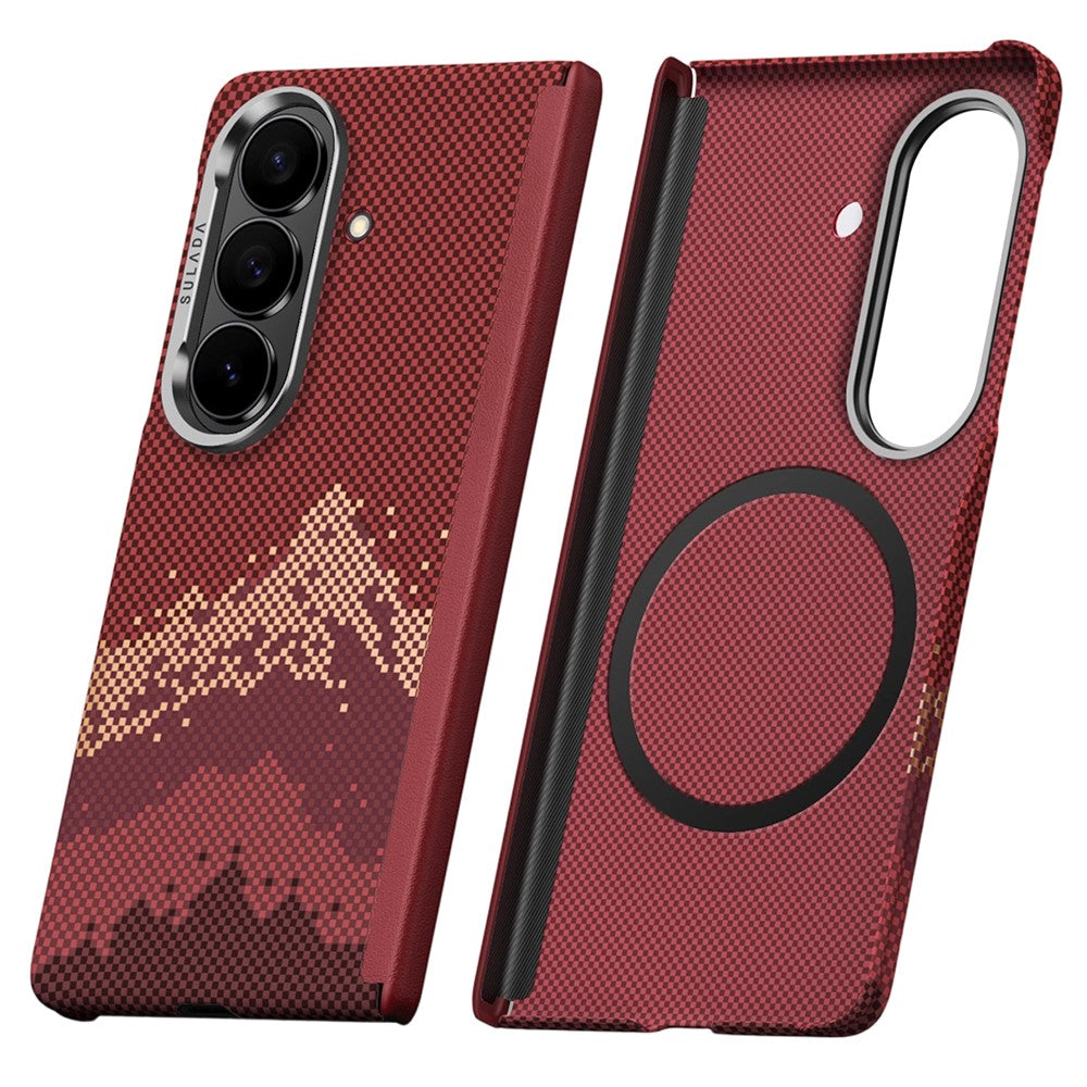 SULADA for Samsung Galaxy Z Fold7 5G Magnetic Case Golden Mountain Pattern Skin-Feel Hard PC Slim Phone Cover