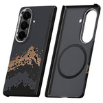SULADA for Samsung Galaxy Z Fold7 5G Magnetic Case Golden Mountain Pattern Skin-Feel Hard PC Slim Phone Cover