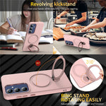 For Samsung Galaxy S26 FE Magnetic Case Rotating Ring Kickstand TPU + PC Back Cover