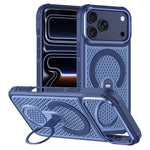 Til iPhone 18 Pro Max / 17 Pro Max magnetisk cover med 360° roterende ringstativ, varmeafledende bikube PC TPU cover kompatibel med MagSafe