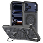 Til iPhone 18 Pro Max / 17 Pro Max magnetisk cover med 360° roterende ringstativ, varmeafledende bikube PC TPU cover kompatibel med MagSafe
