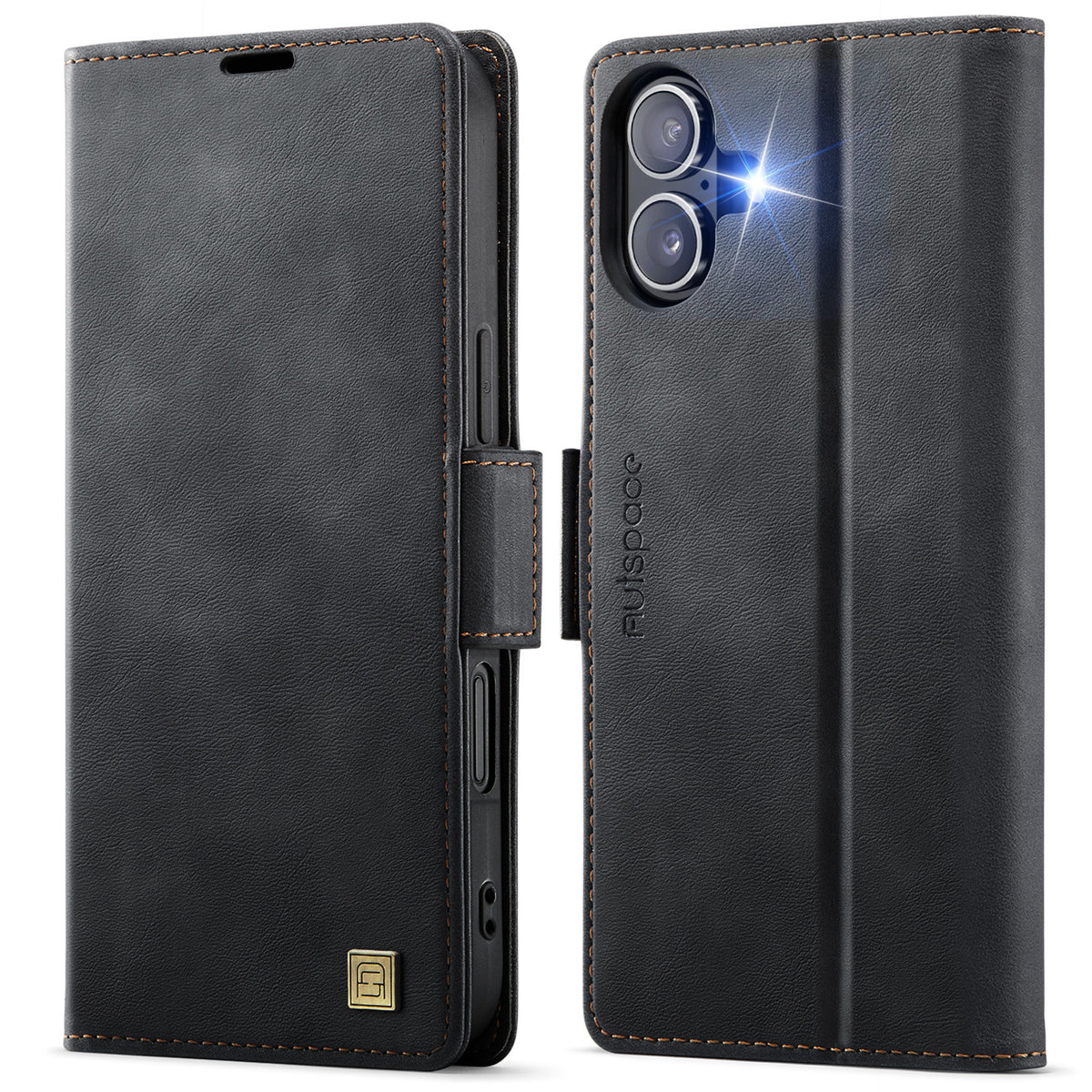 AUTSPACE for iPhone 17 Case A11 RFID Blocking Retro Leather Cell Phone Wallet Cover