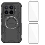 WANLONFENG for Xiaomi 17T Magnetic Case  DJ Series PC TPU Phone Cover with 2Pcs Tempered Glass Film
