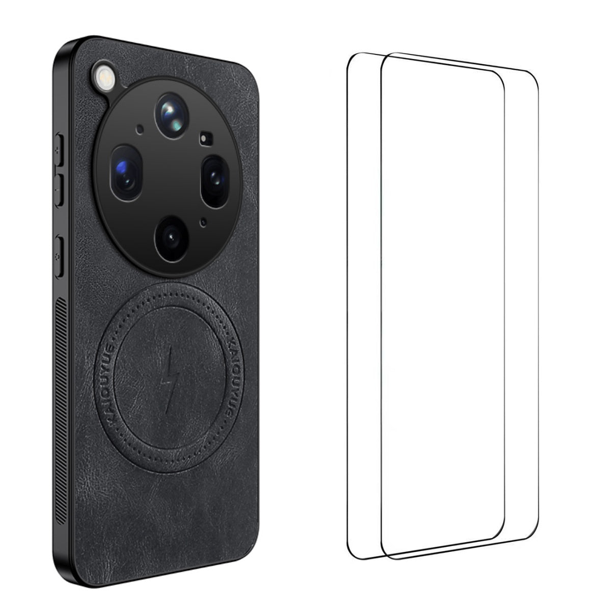 WANLONFENG til Oppo Find X9 Ultra 5G, SD-serien, magnetisk cover med nappatekstur i PC + TPU og 2 skærmfilm