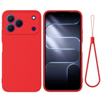 For ZTE Blade V80 Pro 4G / ZTE Blade V80 Vita / ZTE Blade V80 Design 4G Liquid Silicone Case Phone Back Cover with Hand Strap