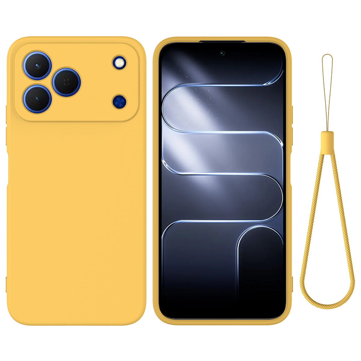 For ZTE Blade V80 Pro 4G / ZTE Blade V80 Vita / ZTE Blade V80 Design 4G Liquid Silicone Case Phone Back Cover with Hand Strap