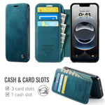 CASEME for iPhone 16e / iPhone 17e Case  053  Magnetic RFID Blocking Wallet Flip Leather Phone Cover
