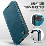 CASEME for iPhone 16e / iPhone 17e Case  053  Magnetic RFID Blocking Wallet Flip Leather Phone Cover