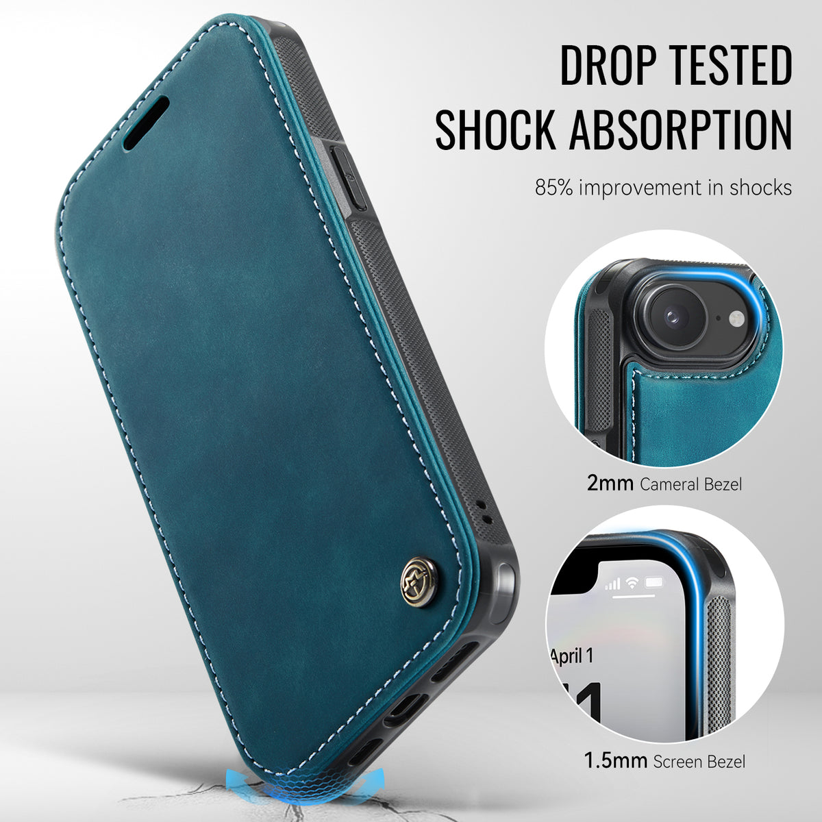 CASEME for iPhone 16e / iPhone 17e Case  053  Magnetic RFID Blocking Wallet Flip Leather Phone Cover