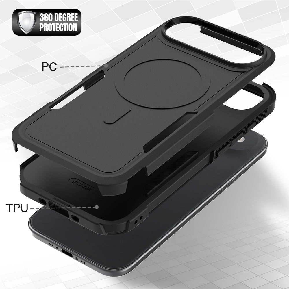 Til iPhone Air Magnetisk Cover Dobbeltlag PC TPU Stødsikkert Telefoncover